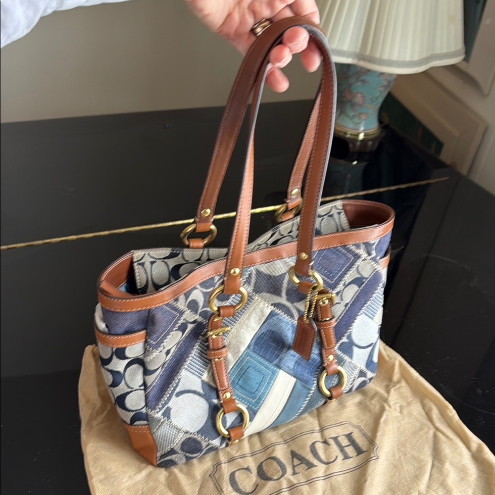 Coach Denim Collage Gold Signature Purse